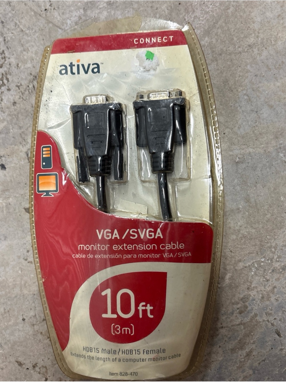 Ativa VGA/SVGA Monitor Cable 10ft New